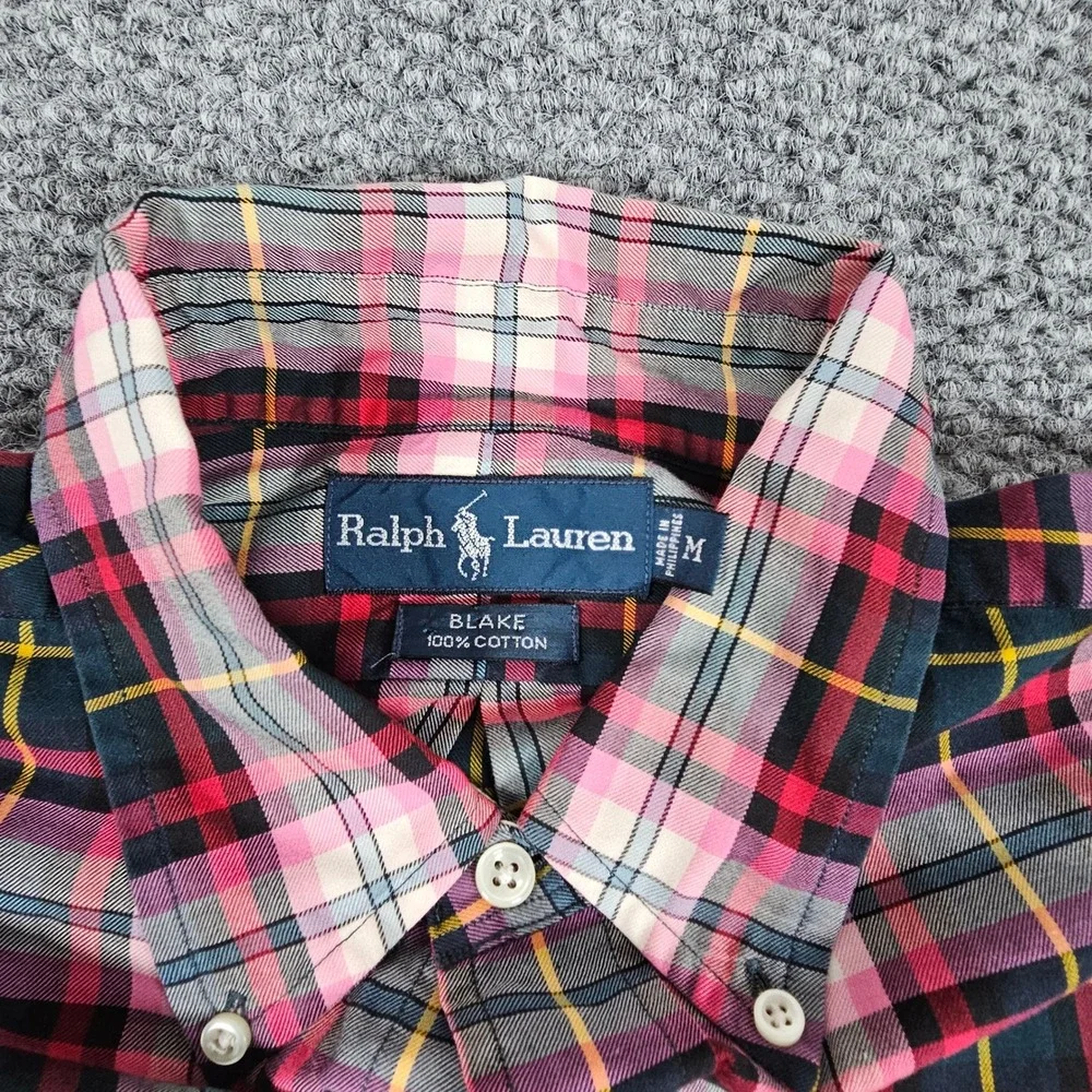 Ralph Lauren Blake Plaid Button Down Shirt Men's‎ Medium Cotton Long Sleeve